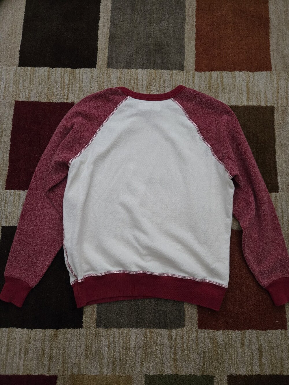 The Great. College Sweatshirt Retro Raglan Sleeve Color-blocked Crewneck Size 0 - Picture 4 of 9
